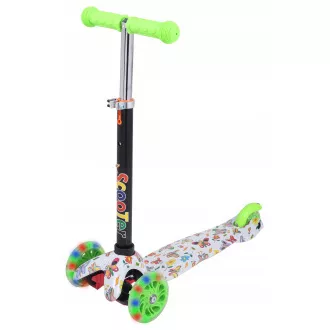 Kolobežka trojkolesová MINI SCOOTER so svietiacimi kolieskami, Motýliky