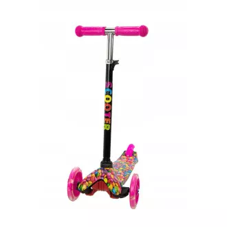 Kolobežka trojkolesová MAXI SCOOTER so svietiacimi kolieskami, BONBON, ružový Kolobežka trojkolesová MAXI SCOOTER so svietiacimi kolieskami, BONBON, ružový