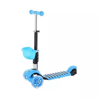 Detská trojkolesová kolobežka MINI SCOOTER 2v1 so svietiacimi LED kolesami, modrá Detská trojkolesová kolobežka MINI SCOOTER 2v1 so svietiacimi LED kolesami, modrá
