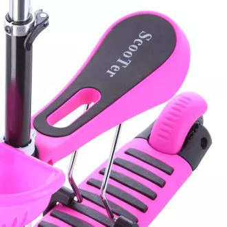 Detská trojkolesová kolobežka MINI SCOOTER 2v1 so svietiacimi LED kolesami, ružová
