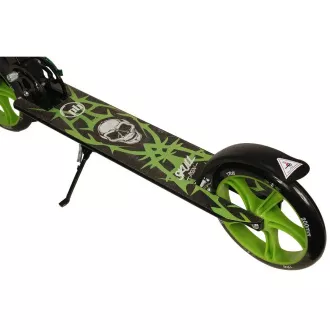 Kolobežka PB SKULL 2023 so stojanom, 200mm, čierno-zelená