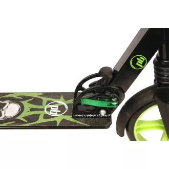 Kolobežka PB SKULL 2023 so stojanom, 200mm, čierno-zelená