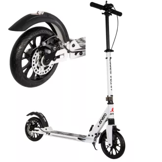 Skladacia kolobežka ENERO ULTRA SPEED s kotúčovou brzdou, 200mm, biela