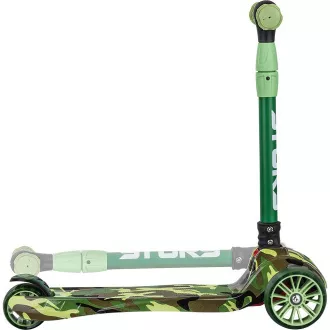 Detská trojkolesová kolobežka Story Lil´Crazy Kids s LED kolieskami mini scooter, zelená