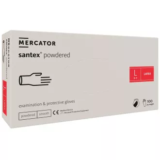 SANTEX POWDERED – Latexové púdrované rukavice telové, 100 ks, S