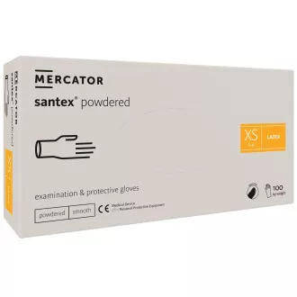 SANTEX POWDERED – Latexové púdrované rukavice telové, 100 ks, XS