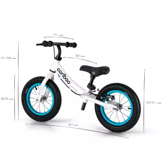 Detské odrážadlo MOVINO Cariboo ADVENTURE s brzdou, nafukovacie kolesá 12'', bielo-modré Detské odrážadlo MOVINO Cariboo ADVENTURE s brzdou, nafukovacie kolesá 12'', bielo-modré
