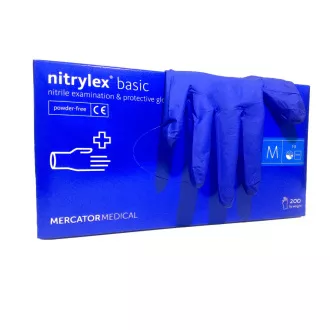 NITRYLEX BASIC - Nitrilové rukavice (bez púdru) tm. modré, 100 ks, M