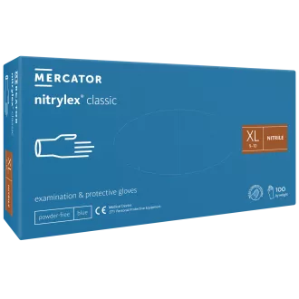 NITRYLEX CLASSIC - Nitrilové rukavice (bez púdru) modré, nesterilné - 100 ks, S