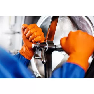 MERCATOR® GOGRIP - Nitrilové rukavice, bez púdru, 50 ks, oranžové, L