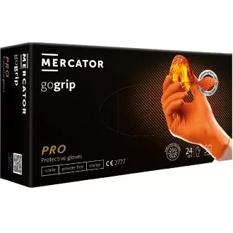 MERCATOR® GOGRIP - Nitrilové rukavice, bez púdru, 50 ks, oranžové, M