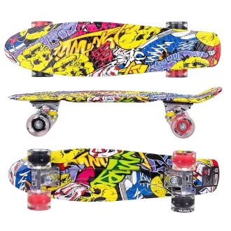 Pennyboard ENERO STREET-ART, 56 cm s LED kolieskami