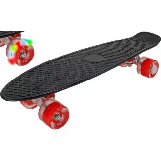 Pennyboard s LED kolieskami, 56 cm BLACK/RED