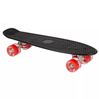Pennyboard s LED kolieskami, 56 cm BLACK/RED