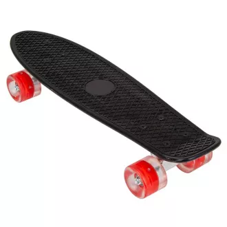 Pennyboard s LED kolieskami, 56 cm BLACK/RED