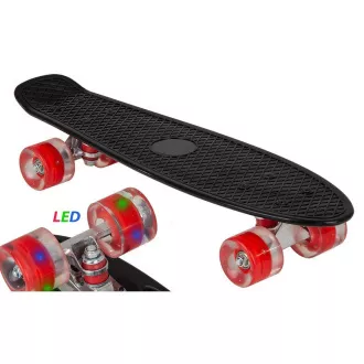 Pennyboard s LED kolieskami, 56 cm BLACK/RED