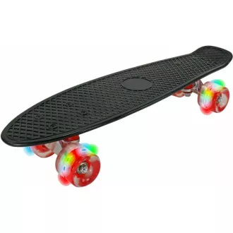 Pennyboard s LED kolieskami, 56 cm BLACK/RED