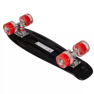 Pennyboard s LED kolieskami, 56 cm BLACK/RED
