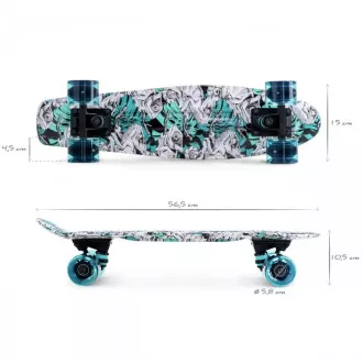 Pennyboard MOVINO Chameleon (DoublePrint) so svietiacimi LED kolieskami, 56cm
