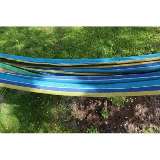 Hojdacia bavlnená skladacia sieť, zeleno-žlto-modrá, 260x80cm Hojdacia bavlnená skladacia sieť, zeleno-žlto-modrá, 260x80cm