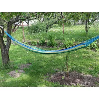 Hojdacia bavlnená skladacia sieť, zeleno-žlto-modrá, 260x80cm Hojdacia bavlnená skladacia sieť, zeleno-žlto-modrá, 260x80cm