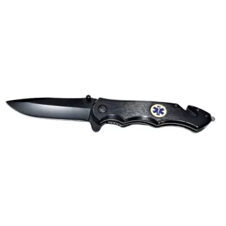 Skladací záchranný vreckový nôž - Kandar Black 21,5 cm