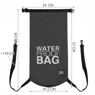 Vodotesný vak Dry Bag 30 l, Šedá
