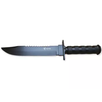 Taktický nôž MILITARY FINKA SURVIVAL 35 cm čierny/strieborný, Čierna