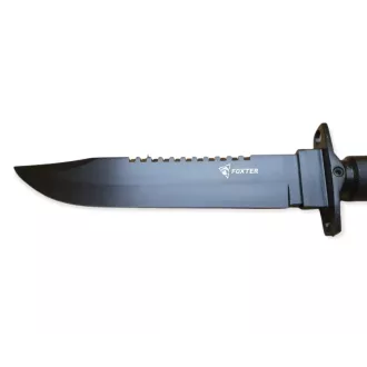 Taktický nôž MILITARY FINKA SURVIVAL 35 cm čierny/strieborný, Čierna