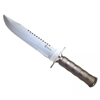 Taktický nôž MILITARY FINKA SURVIVAL 35 cm čierny/strieborný, Čierna