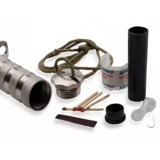 Taktický nôž MILITARY FINKA SURVIVAL 35 cm čierny/strieborný, Čierna