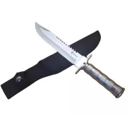 Taktický nôž MILITARY FINKA SURVIVAL 35 cm čierny/strieborný, Strieborná