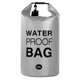 Vodotesný vak Dry Bag 20 l, Sivá