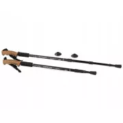 Trekingové palice Nordic Walking s ergonomickou, korkovou rukoväťou, 135 cm, 2 ks, Červená