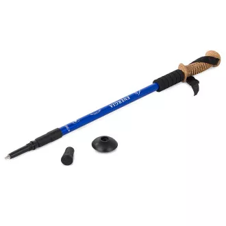 Trekingové palice Nordic Walking s ergonomickou, korkovou rukoväťou, 135 cm, 2 ks, Modrá
