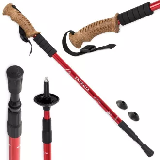 Trekingové palice Nordic Walking s ergonomickou, korkovou rukoväťou, 135 cm, 2 ks, Modrá