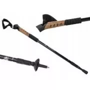 Trekingové palice Nordic Walking s korkovou rukoväťou, 135 cm, 2 ks, Čierna