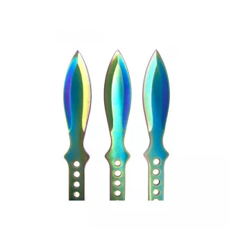 Súprava vrhacích nožov RAINBOW, s puzdrom, 19 cm, 3 ks