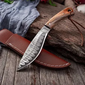 Turistický nôž s ozdobenou čepeľou KUKRI, 19 cm