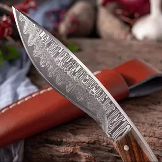 Turistický nôž s ozdobenou čepeľou KUKRI, 19 cm