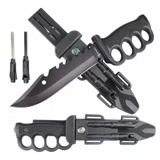 Vojenský taktický nôž BOWIE s mosadznou kĺbovou rukoväťou, 33 cm