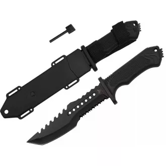 Vojenský survival nôž s kresadlom, 31 cm