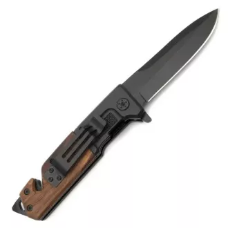 FOXTER Skladací turistický nôž s drevenou rukoväťou, 23 cm