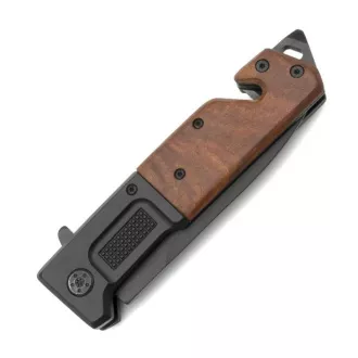FOXTER Skladací turistický nôž s drevenou rukoväťou, 23 cm
