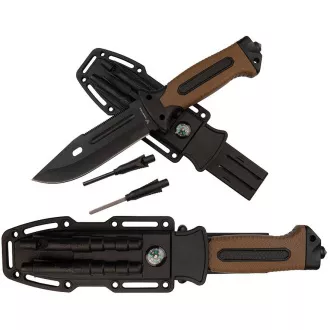 HASTAA Taktický nôž + podpaľovač a brúsik, 28 cm HASTAA Taktický nôž + podpaľovač a brúsik, 28 cm