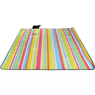 Pikniková deka 200x200 cm s ALU poťahom, pruhy - pastelová