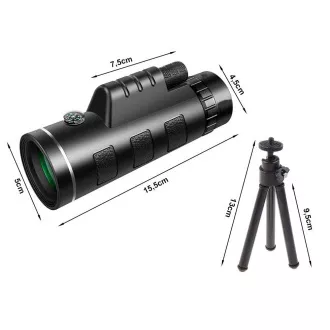 Monokulár turistický ďalekohľad 40x60 so statívom na telefón GENETIC-OPTIC