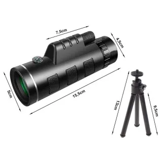 Monokulár turistický ďalekohľad 40x60 so statívom na telefón GENETIC-OPTIC - Použité Monokulár turistický ďalekohľad 40x60 so statívom na telefón GENETIC-OPTIC - Použité