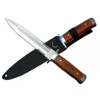 Vojenský poľovný nôž/dýka s puzdrom 28 cm