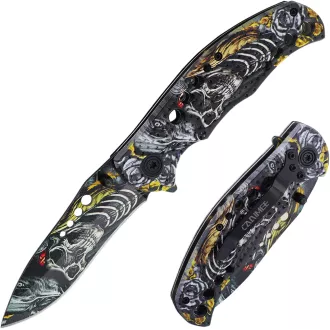 Skladací taktický nôž SKULL 20 cm, Červená